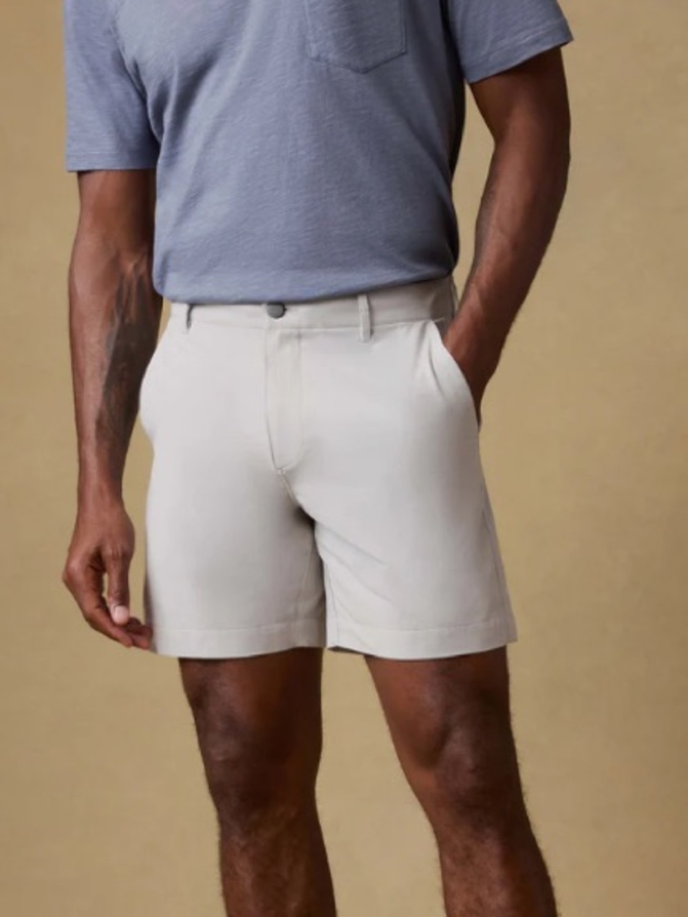 Faherty All Day Shorts 7” Inseam Stone Gray Size 38